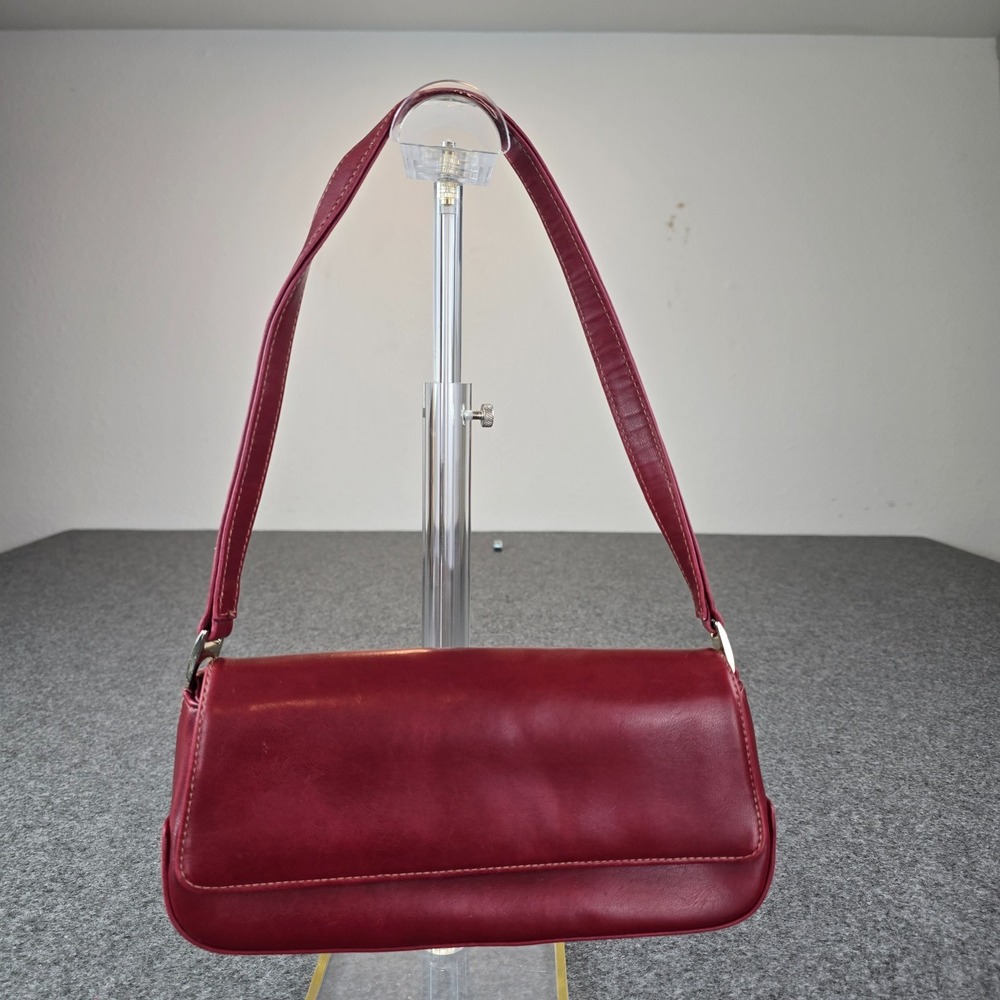 Liz Claiborne Women's Handbag Red Leather Single Strap Inner Pocket Shoulder Bag